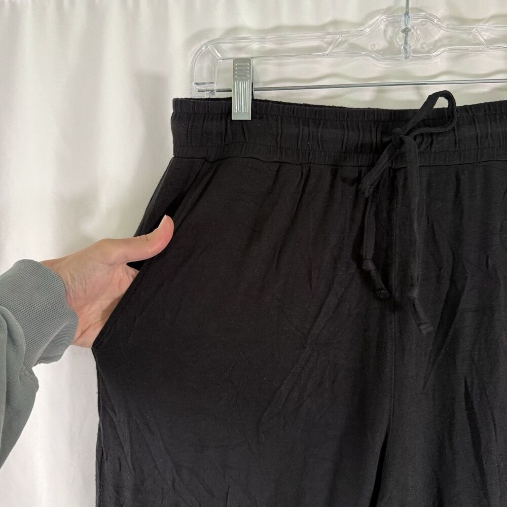 nuuds Pajama Pants Women's Medium Black Drawstring Pull On Pockets Soft - Picture 2 of 8